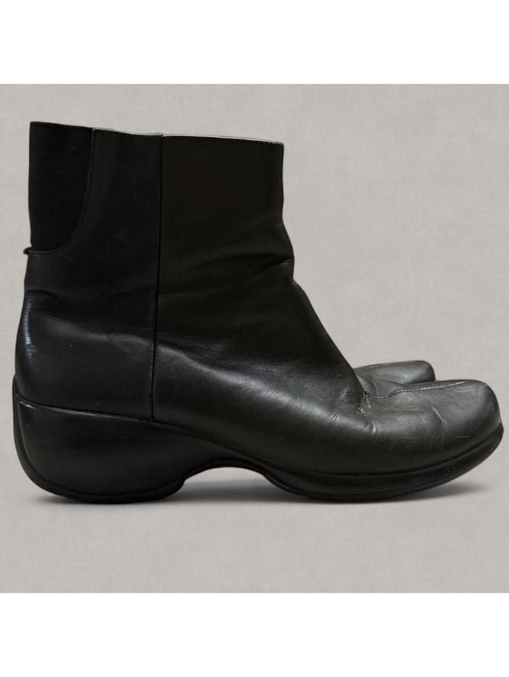 vintage Rockport "Powered by Reebok DMX" Square-Toe Leather Ankle Boots